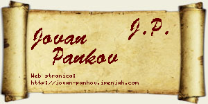 Jovan Pankov vizit kartica